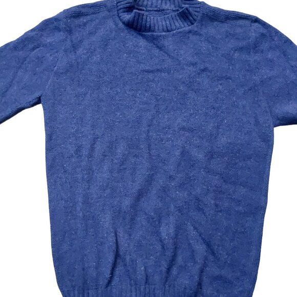 Vintage 1940s-1950s Royal Blue Long Sleeve Knit Crewneck Sweater Sz XS - Picture 4 of 6